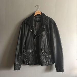 Lucky Brand Black Label Leather Biker Jacket
